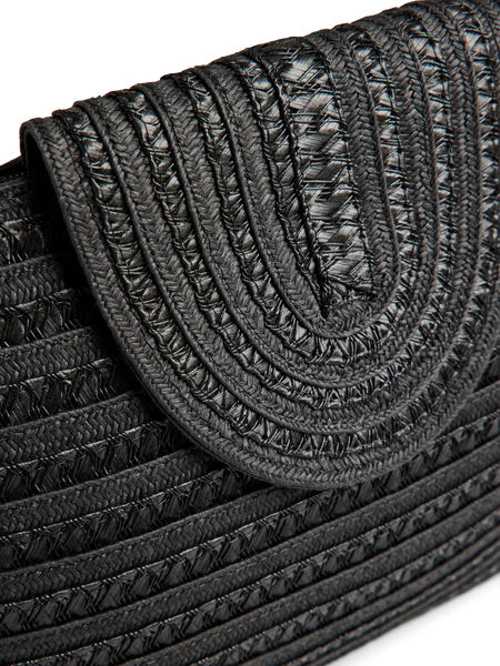 PIECES Cross Body Straw Bag in Black