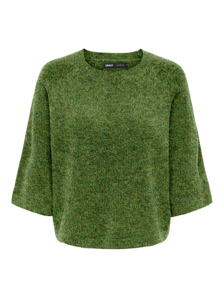 ONLY 3/4 Sleeve Knit Jumper in Green