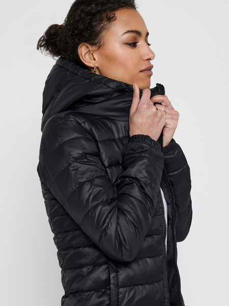 Only Hooded Short Padded Jacket in Black