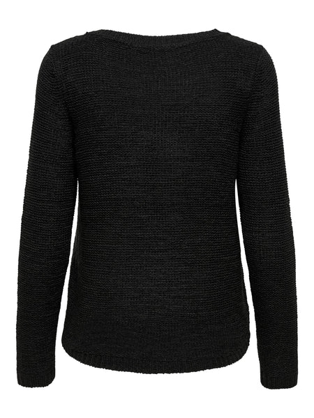 Only Long Sleeve Knitted Top in Black