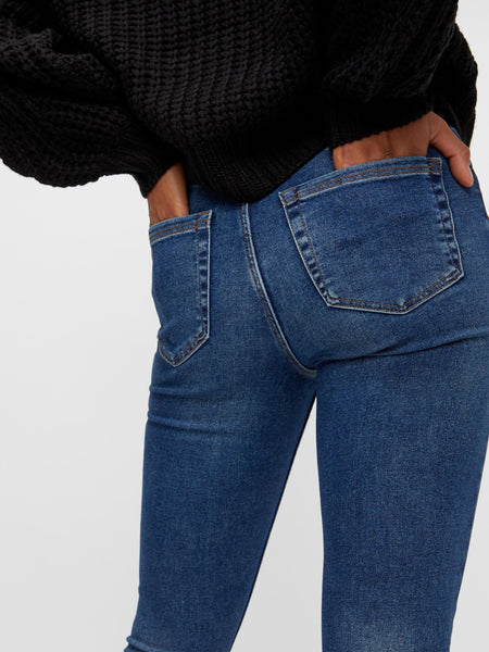 Pieces High Waist Skinny Jeans in Blue